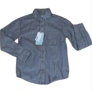 NWT Dillard's Class Club Blue and Tan Plaid Shirt ~8